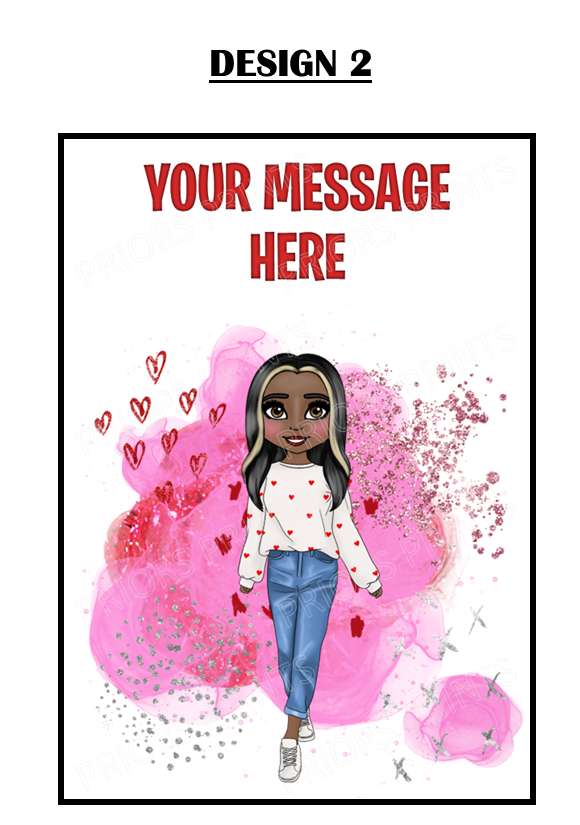 Love Heart Jumper Female Personalised Card For Any Occasion