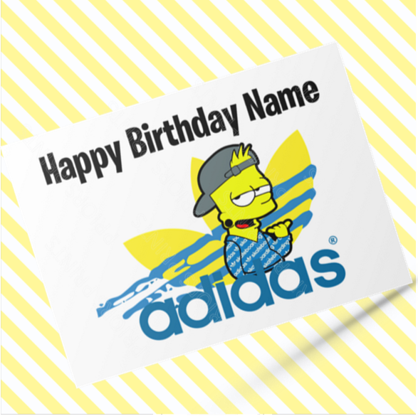 Simpsons & Adidas Personalised Birthday Card