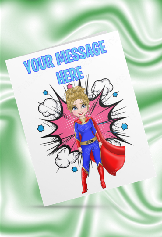 Female Superhero Personalised Card For Any Occasion