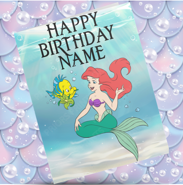 The Little Mermaid Personalised Birthday Cards