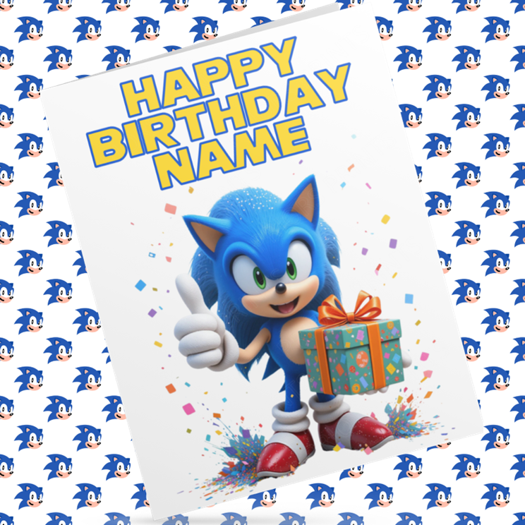 Sonic The Hedgehog Personalised Birthday Cards