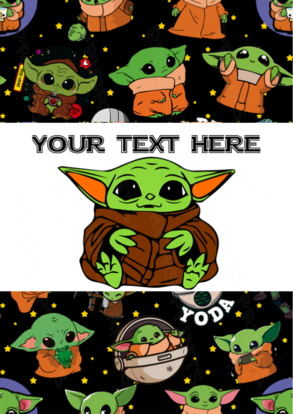 Baby Yoda/ Grogu Chocolate Bar Wrappers- To add own Text