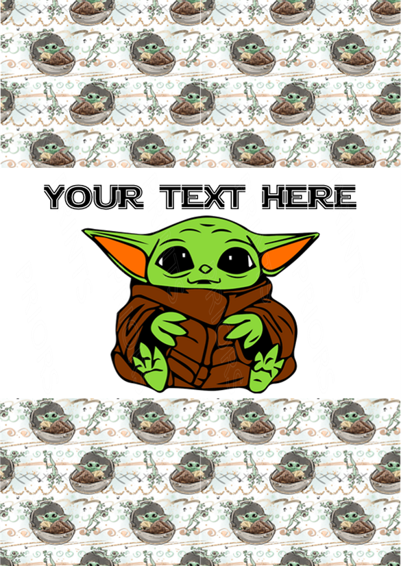 Baby Yoda/ Grogu Chocolate Bar Wrappers- To add own Text