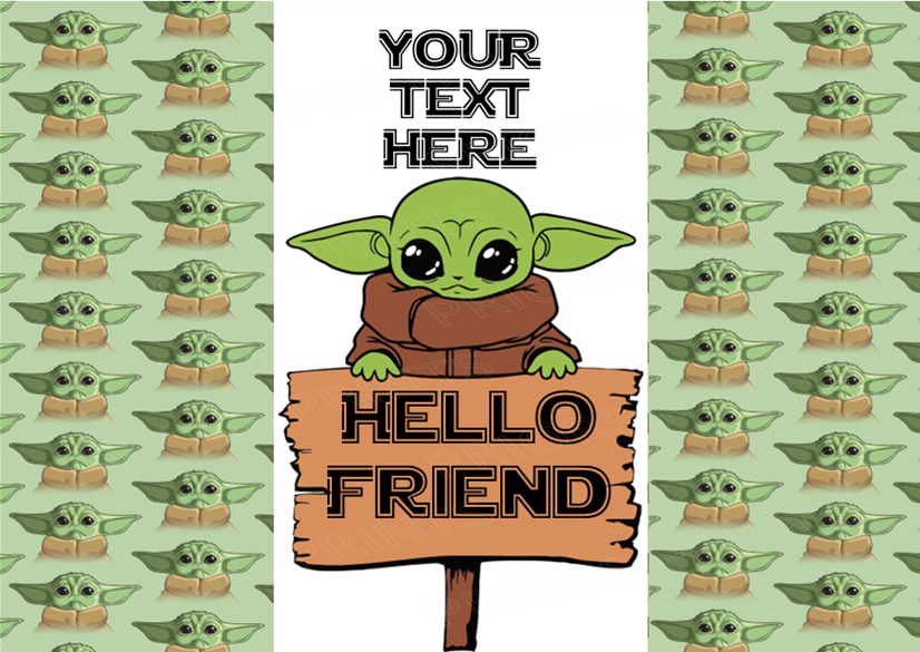 Baby Yoda/ Grogu Chocolate Bar Wrappers- To add own Text