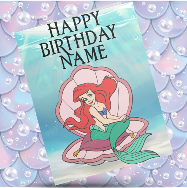The Little Mermaid Personalised Birthday Cards