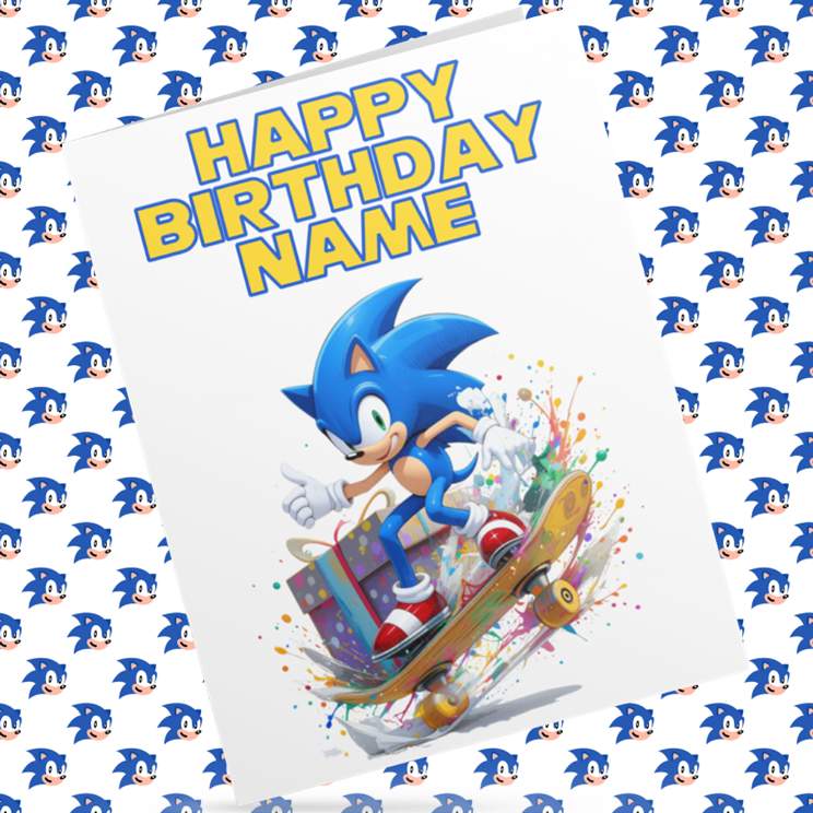 Sonic The Hedgehog Personalised Birthday Cards
