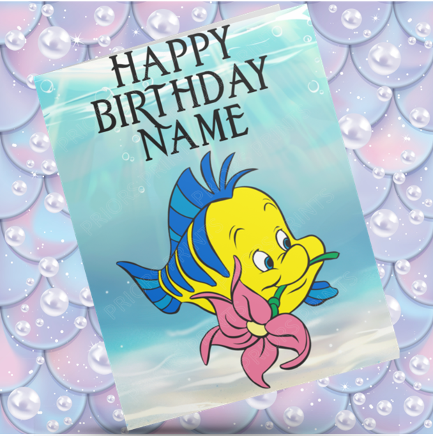 The Little Mermaid Personalised Birthday Cards