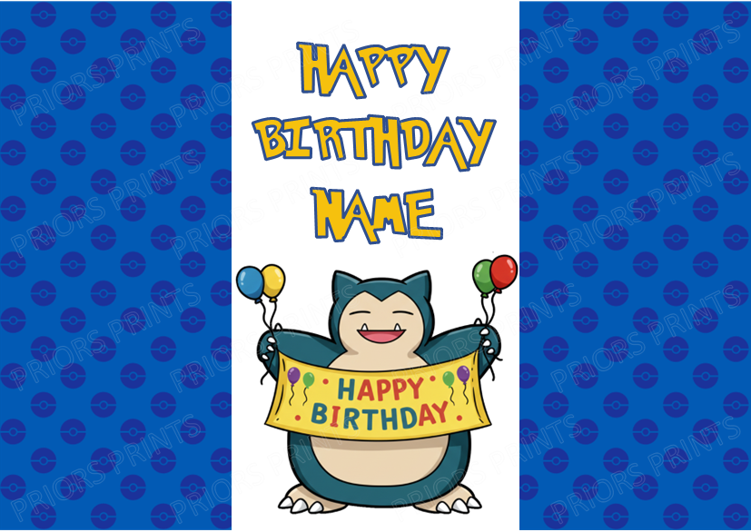 Pokemon Personalised Birthday Chocolate Bar Wrapper