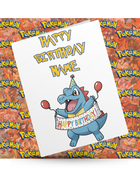 Pokemon Personalised Birthday Card