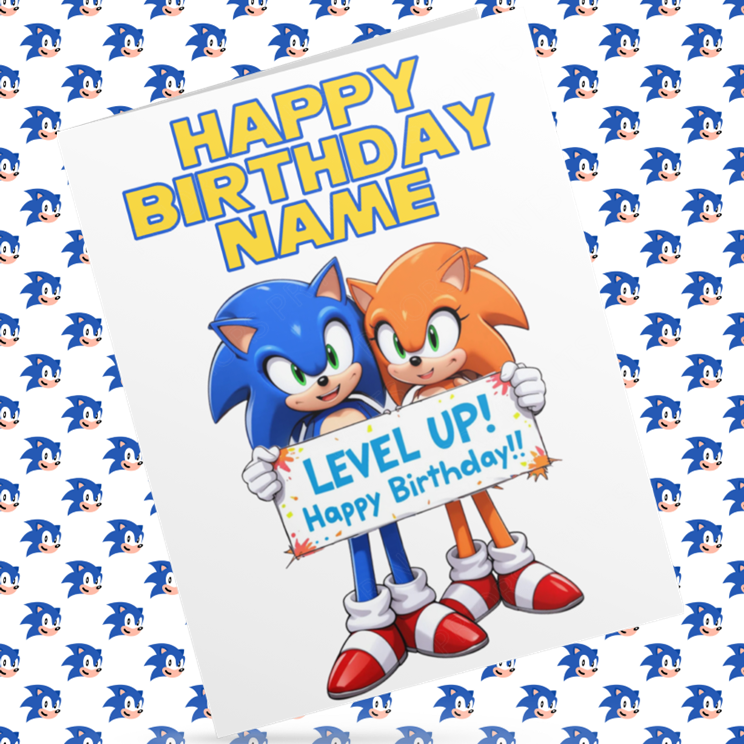 Sonic The Hedgehog Personalised Birthday Cards