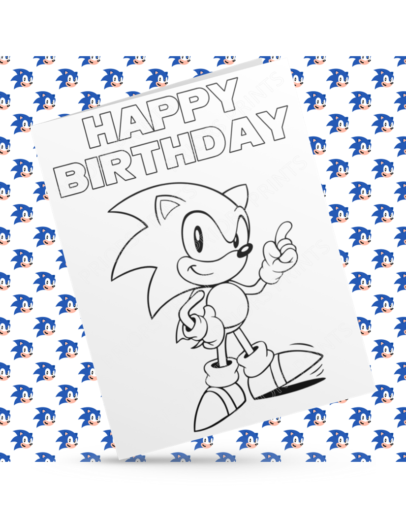 Sonic Colour Your Own Birthday Card