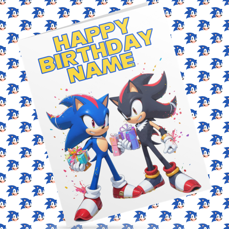 Sonic The Hedgehog Personalised Birthday Cards