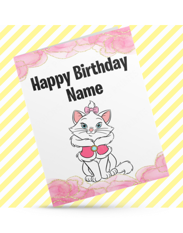 Aristocats Personalised Birthday Cards (Duchess, Marie, Amelia & Abigail)