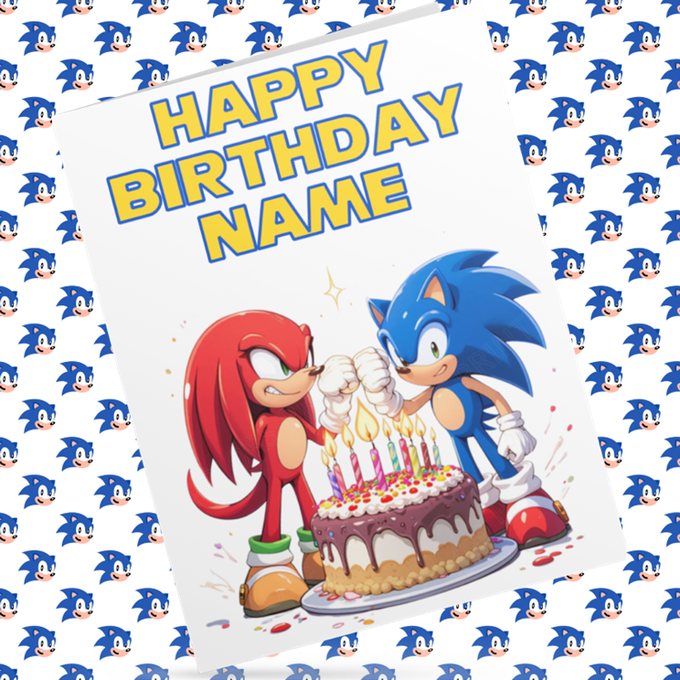 Sonic The Hedgehog Personalised Birthday Cards
