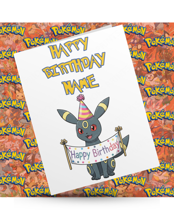 Pokemon Personalised Birthday Card