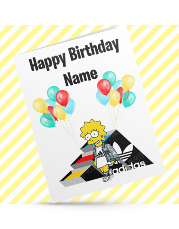 Simpsons & Adidas Personalised Birthday Card