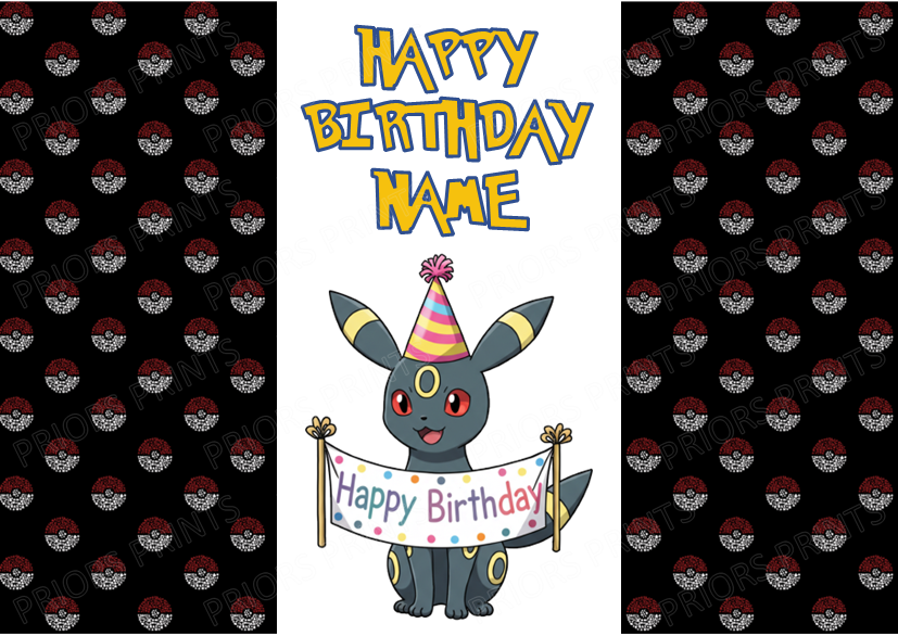 Pokemon Personalised Birthday Chocolate Bar Wrapper