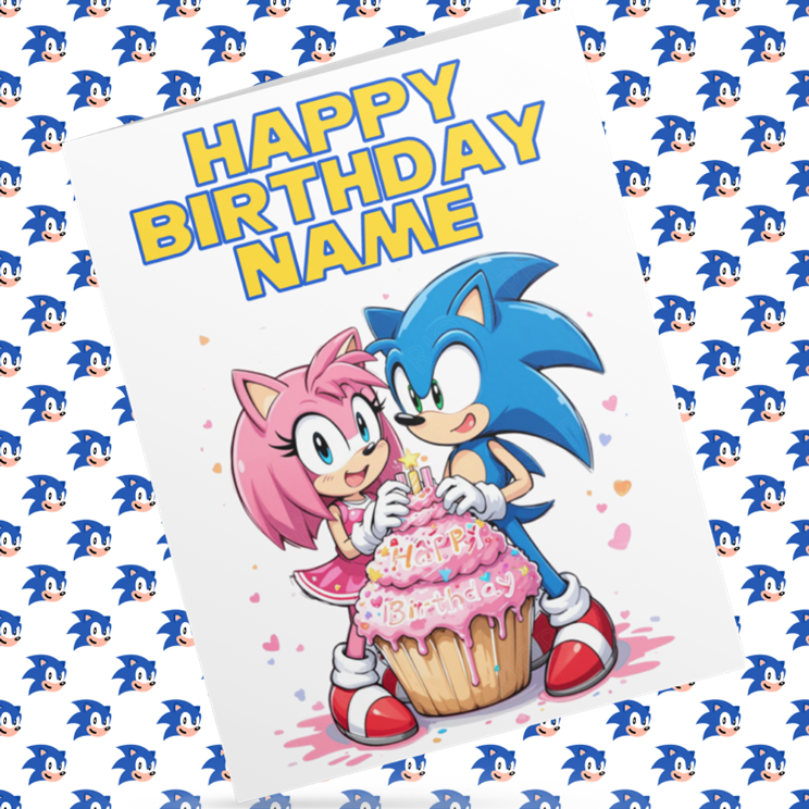 Sonic The Hedgehog Personalised Birthday Cards