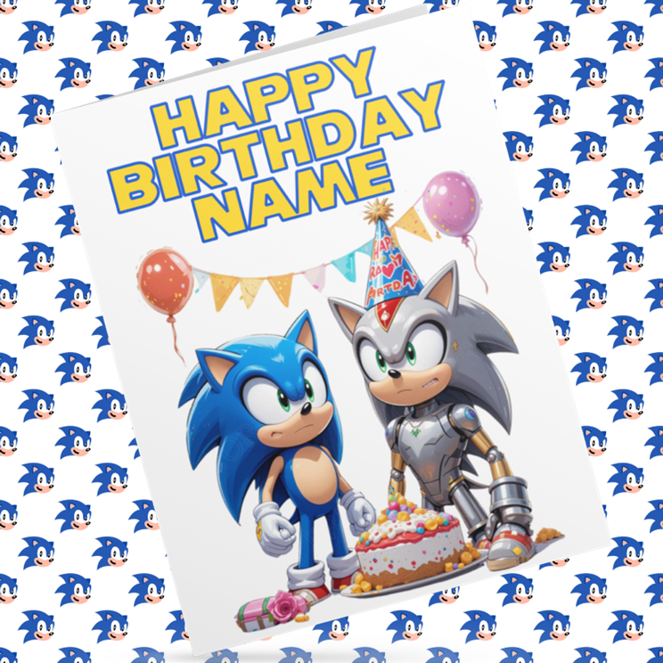 Sonic The Hedgehog Personalised Birthday Cards