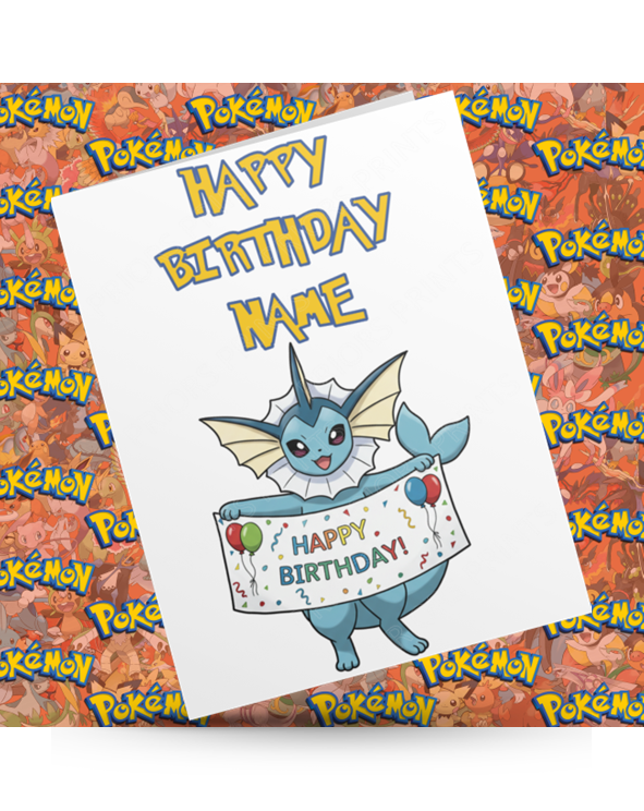 Pokemon Personalised Birthday Card