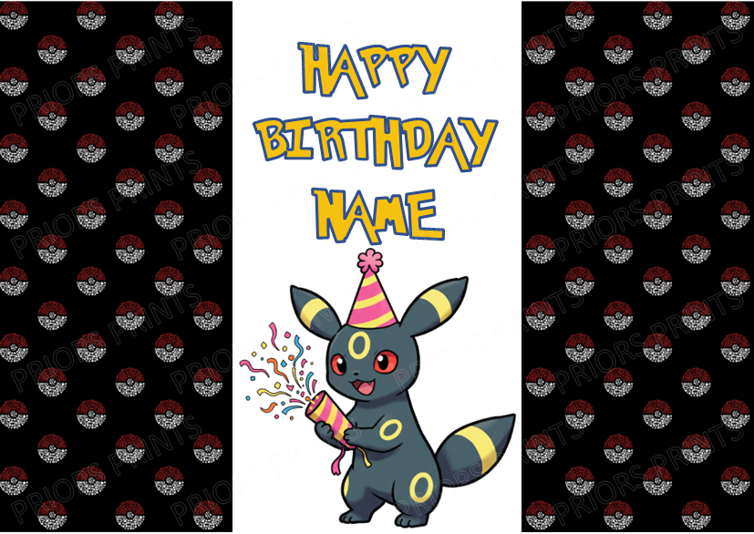 Pokemon Personalised Birthday Chocolate Bar Wrapper