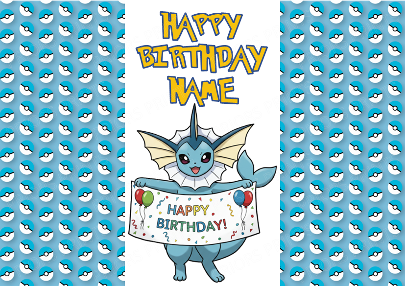 Pokemon Personalised Birthday Chocolate Bar Wrapper