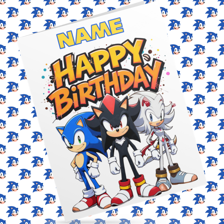 Sonic The Hedgehog Personalised Birthday Cards