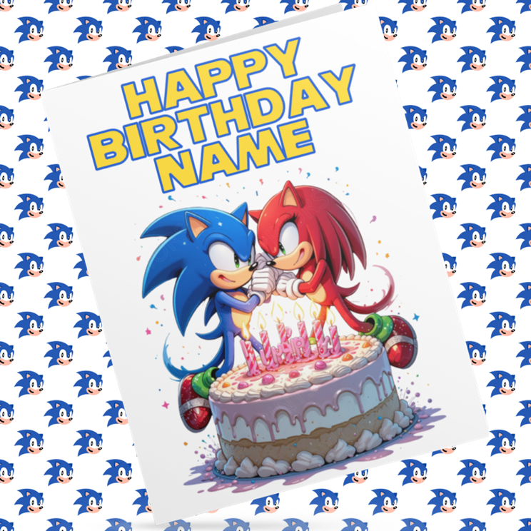 Sonic The Hedgehog Personalised Birthday Cards