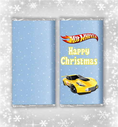 Hot Wheels Christmas Chocolate Bar Wrapper