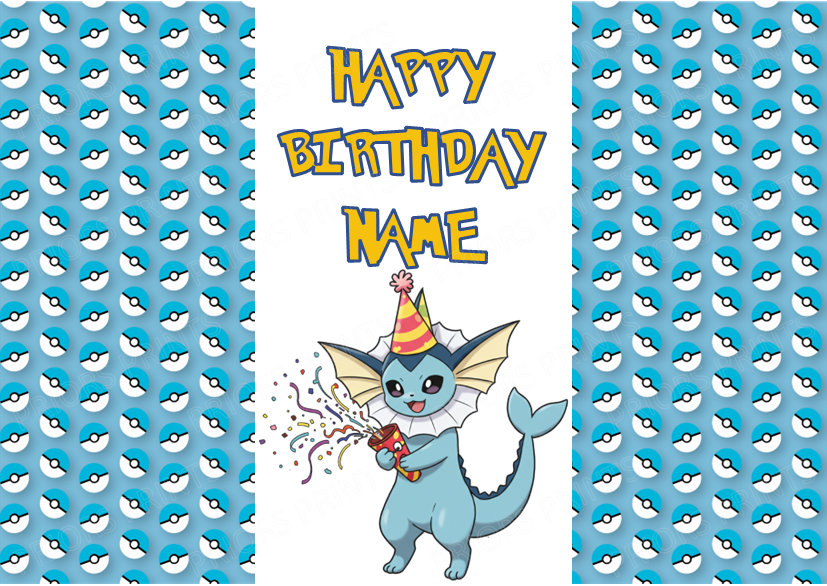 Pokemon Personalised Birthday Chocolate Bar Wrapper