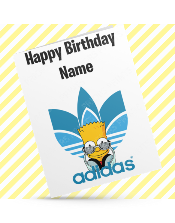 Simpsons & Adidas Personalised Birthday Card