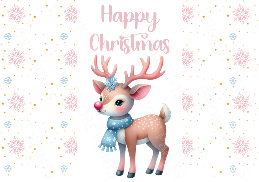 Light Blue & Pink Christmas Chocolate Bar Wrapper