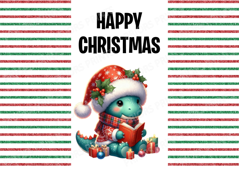 Cute Dinosaur Christmas Chocolate Bar Wrapper