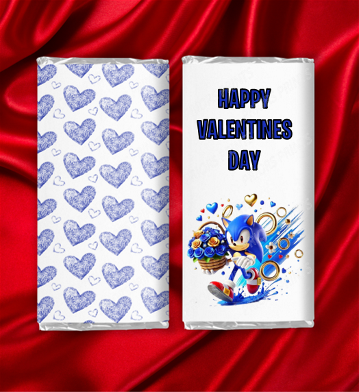 Sonic Valentines Chocolate Bar Wrappers