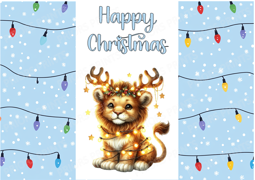 Cute Animals in Christmas Lights Chocolate Bar Wrapper