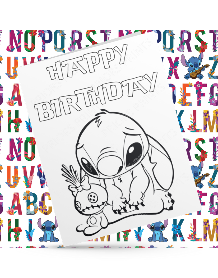 Stitch Colour Your Own Birthday Card