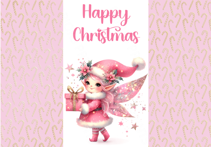 Pink Sparkles Christmas Chocolate Bar Wrapper