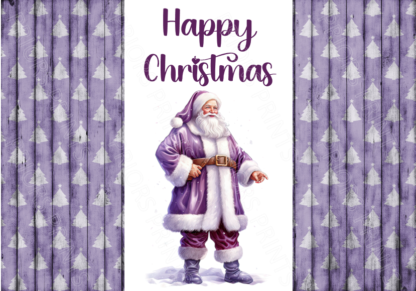 Purple Christmas Chocolate Bar Wrapper
