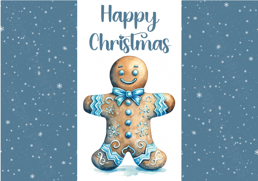Blue Christmas Chocolate Bar Wrapper