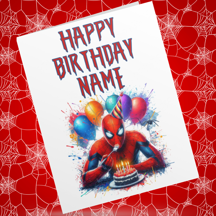 Spiderman Personalised Birthday Cards