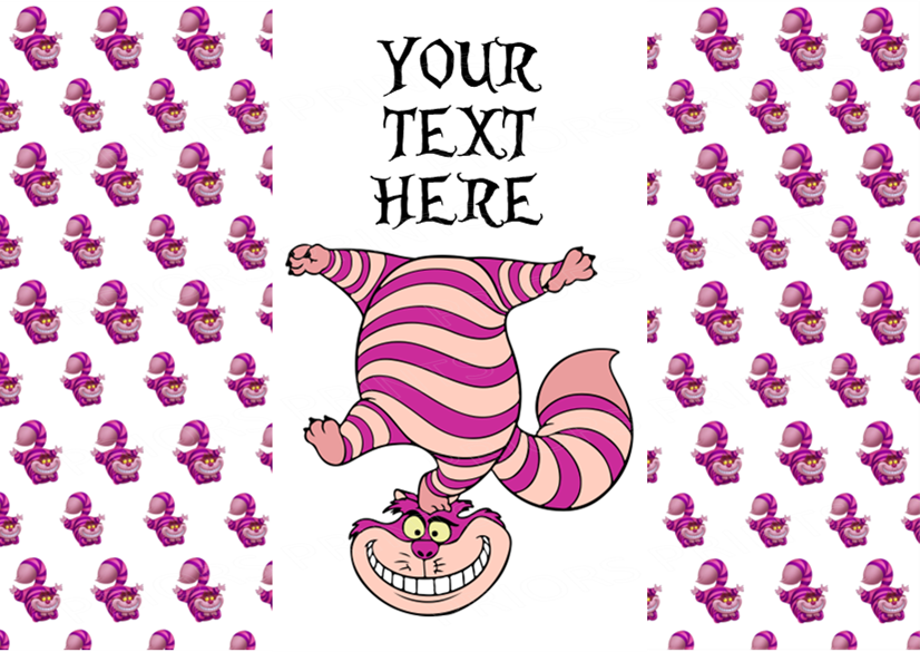 Alice in Wonderland Chocolate Bar Wrappers- To add own Text