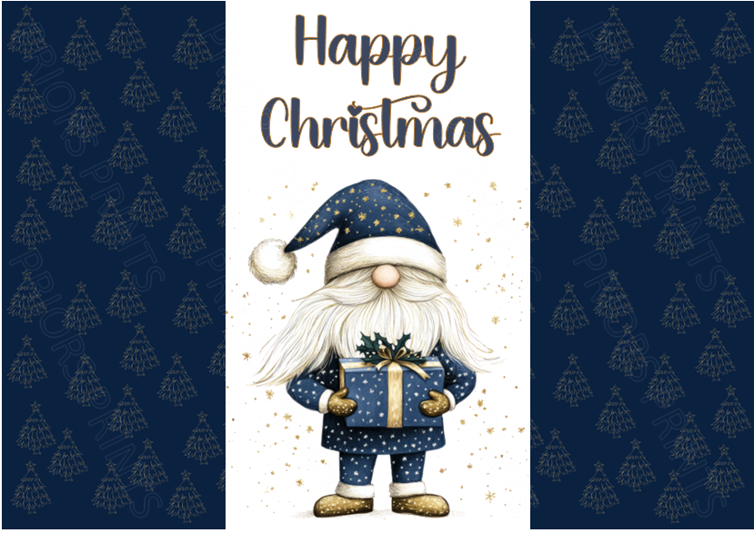Navy & Gold Christmas Chocolate Bar Wrapper