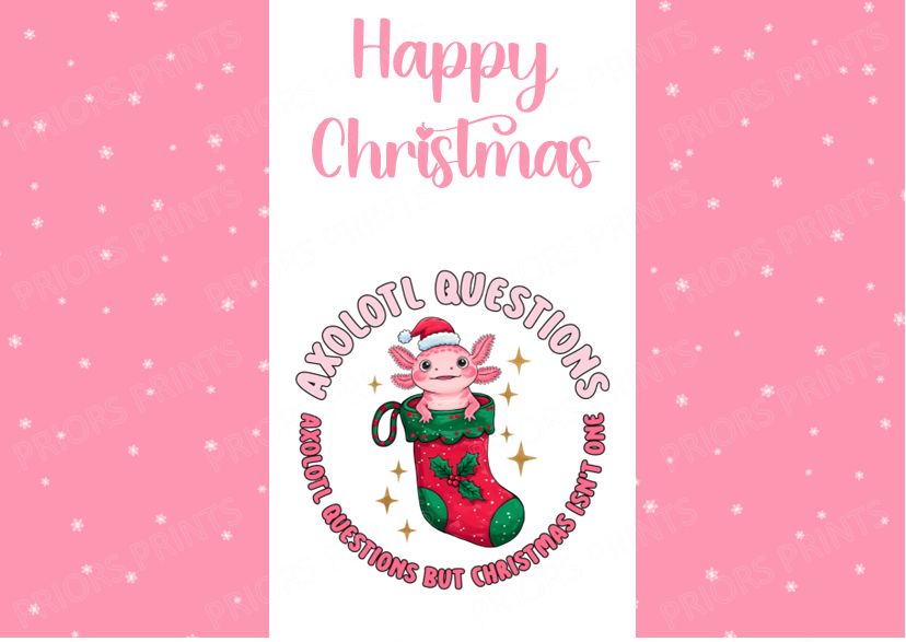 Axolotl Christmas Chocolate Bar Wrapper