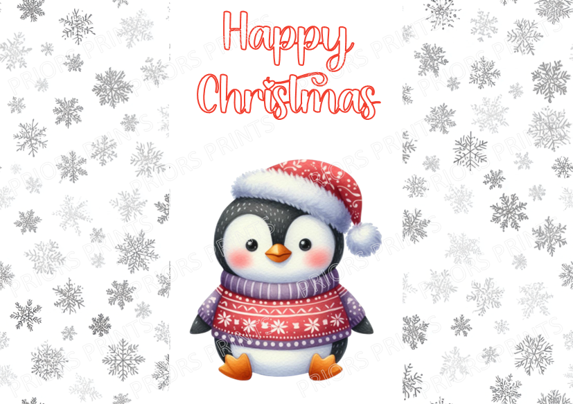 Cute Penguin Christmas Chocolate Bar Wrapper