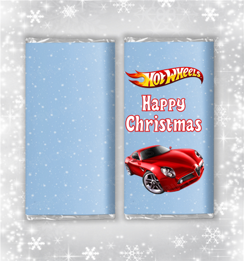 Hot Wheels Christmas Chocolate Bar Wrapper