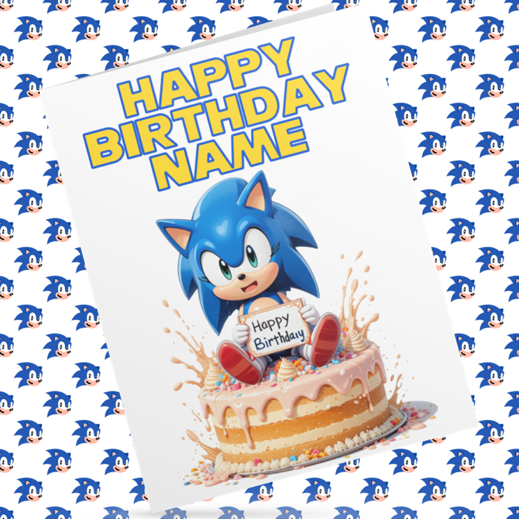 Sonic The Hedgehog Personalised Birthday Cards