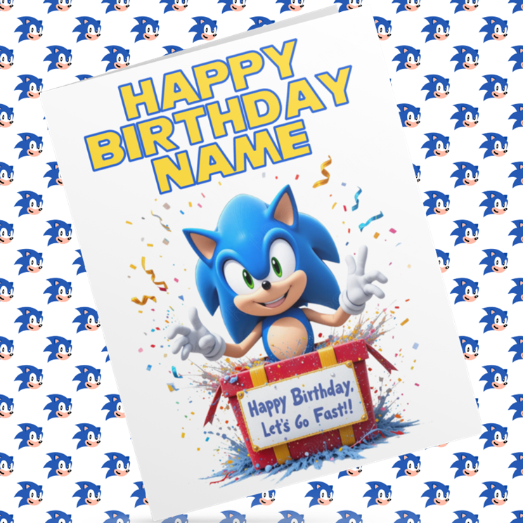 Sonic The Hedgehog Personalised Birthday Cards