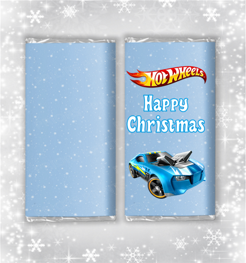 Hot Wheels Christmas Chocolate Bar Wrapper