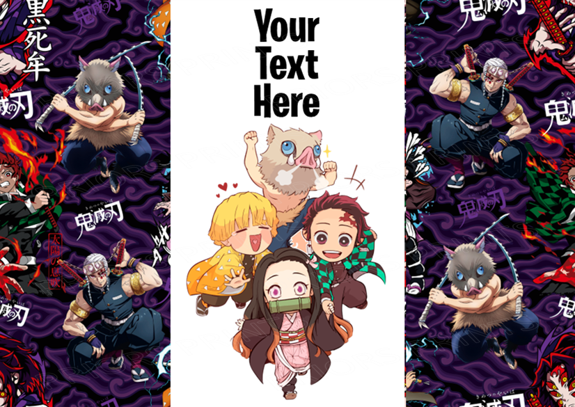 Deamon Slayer Chocolate Bar Wrappers- To add own Text