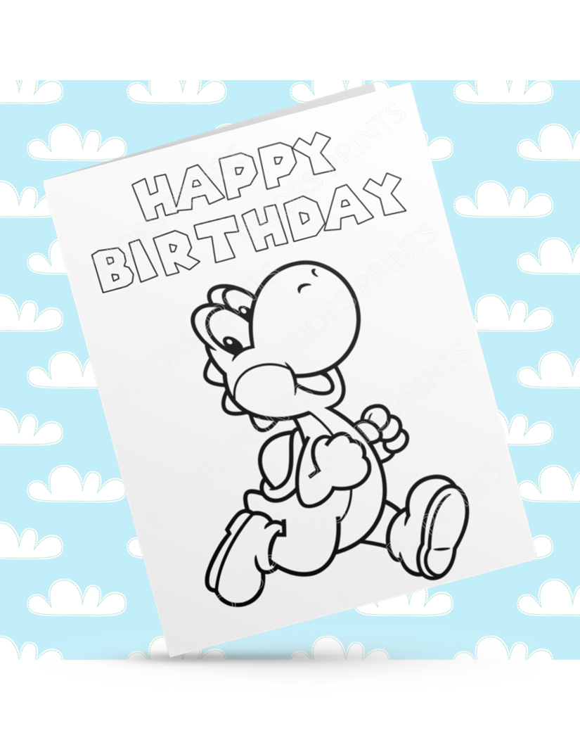 Super Mario Colour Your Own Birthday Card